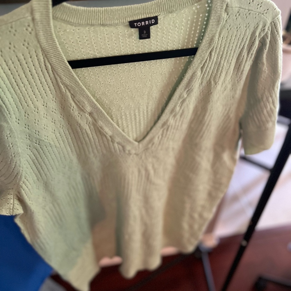 Torrid Sage Green Textured Knit Top